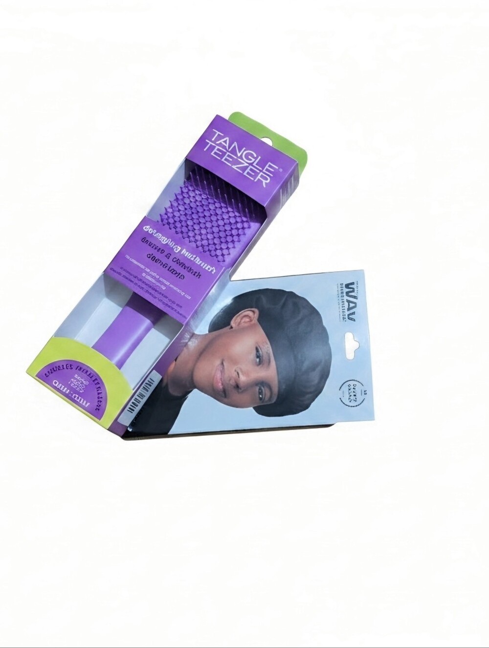 Purple Detangling Hairbrush - Purple Black Wave Hair Cap